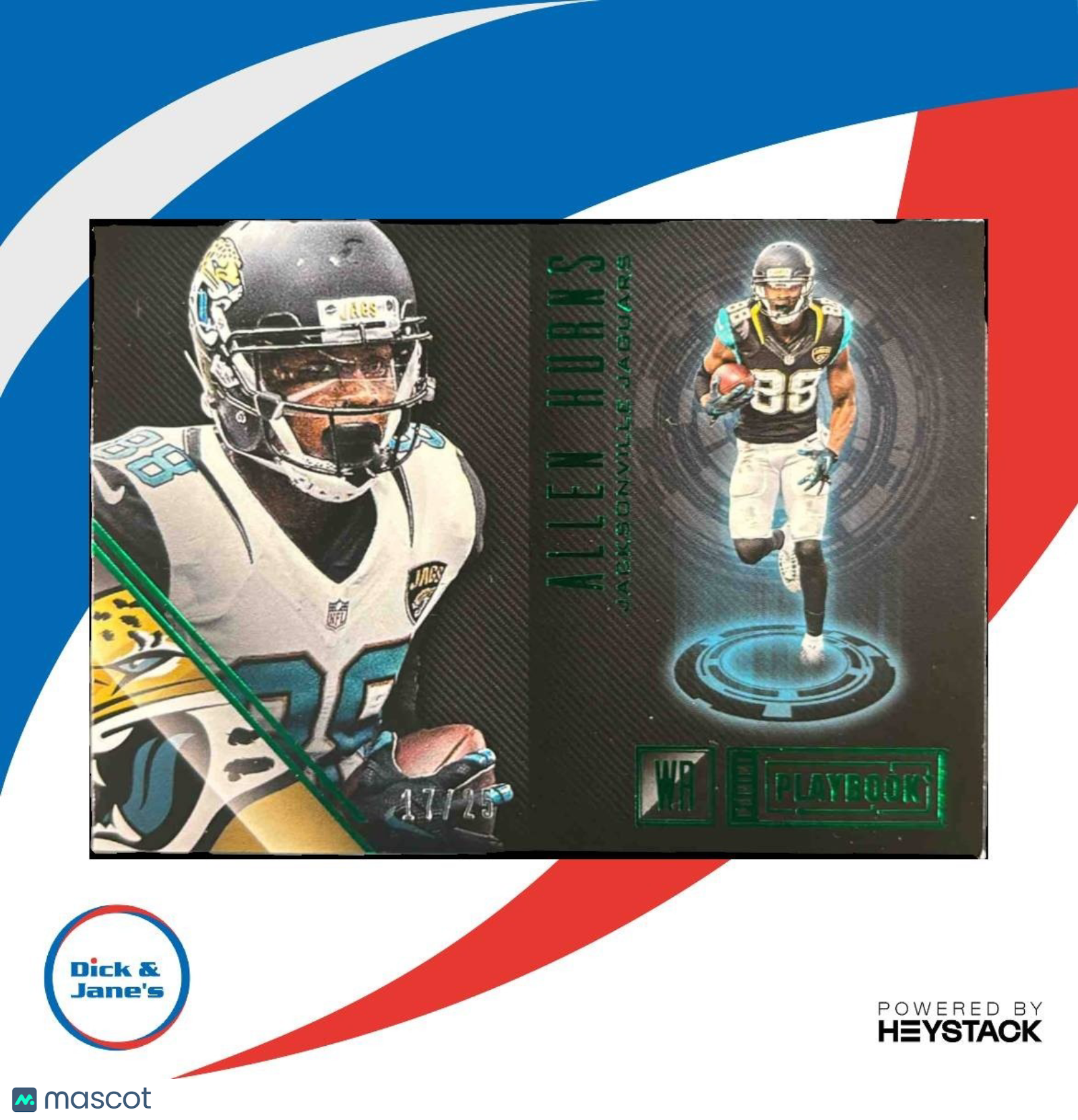 2016 Panini Playbook Allen Hurns Green 17/25 #32 Jacksonville Jaguars - Sports Cards