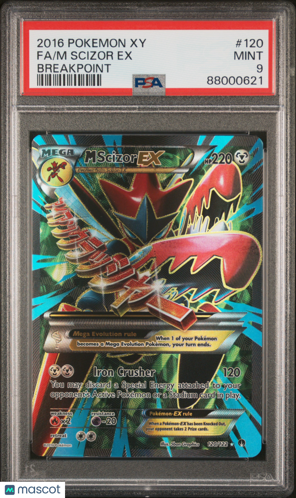 2016 Pokemon Xy Breakpoint M Scizor EX #120 Fa Breakpoint PSA 9 - Graded TCG/CCG