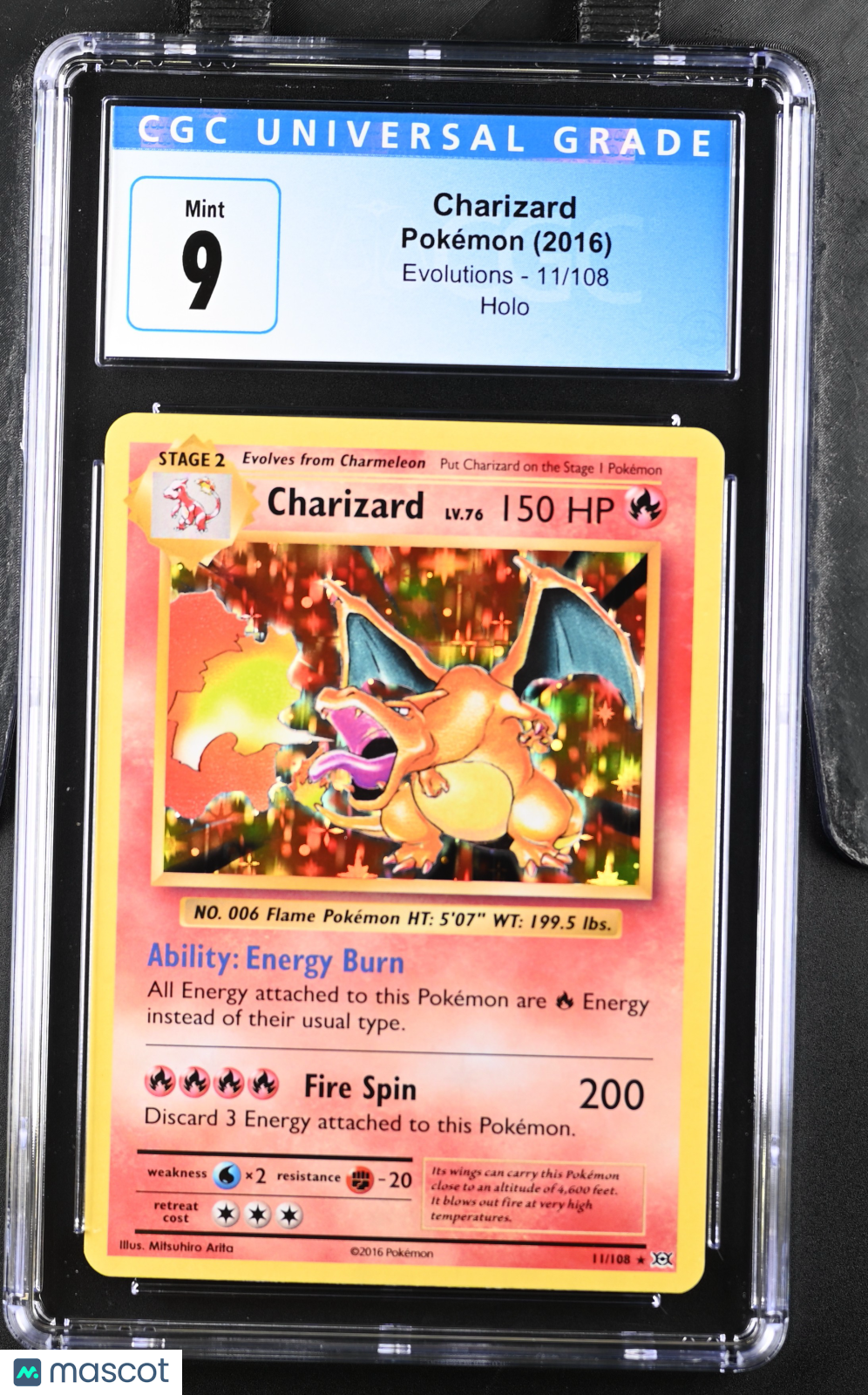 リザードン 2016 Charizad 2016 cgc9 2016 Pokemon XY Evolutions Charizard 11/108 HOLO CGC 9