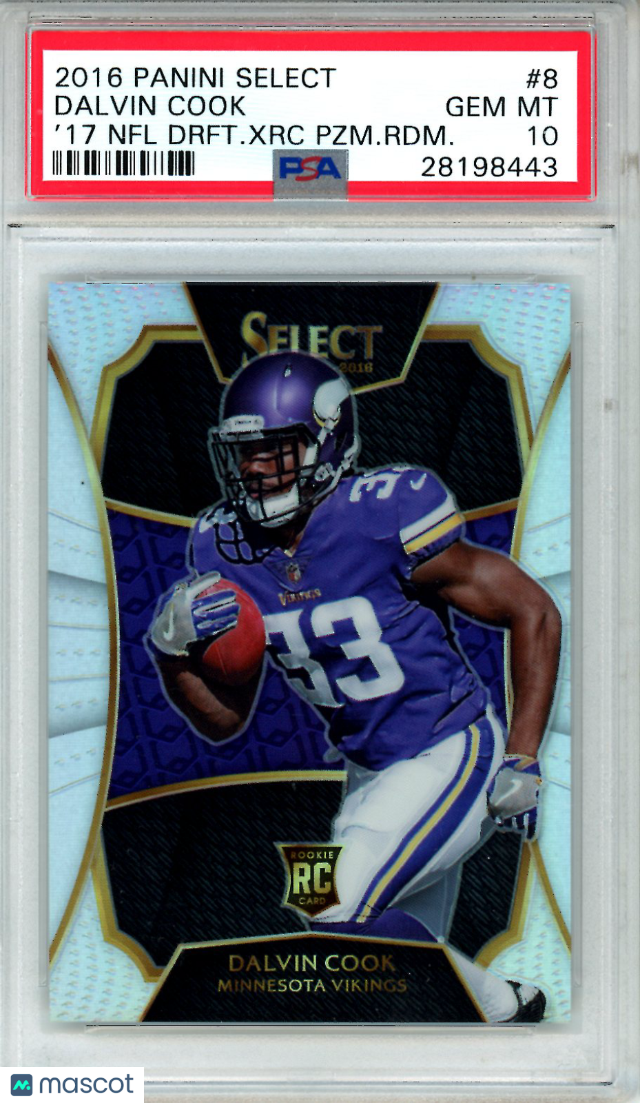 2016 Select â17 NFL Draft XRC Prizm Redemption Dalvin Cook XRC PSA 10 GEM MINT - Graded Sports Cards