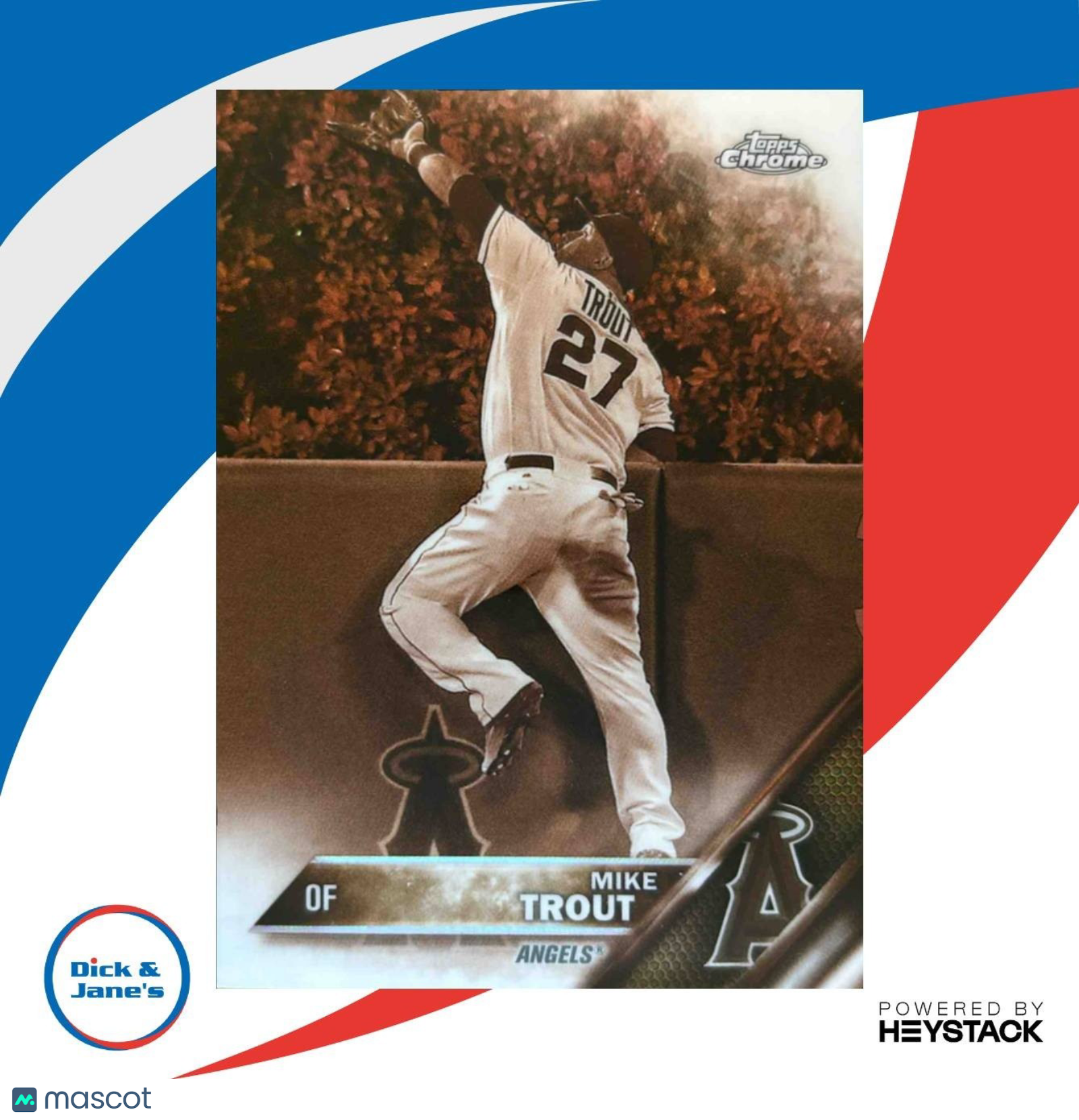 2016 Topps Chrome Mike Trout Sepia Refractor #1 Los Angeles Angels - Sports Cards