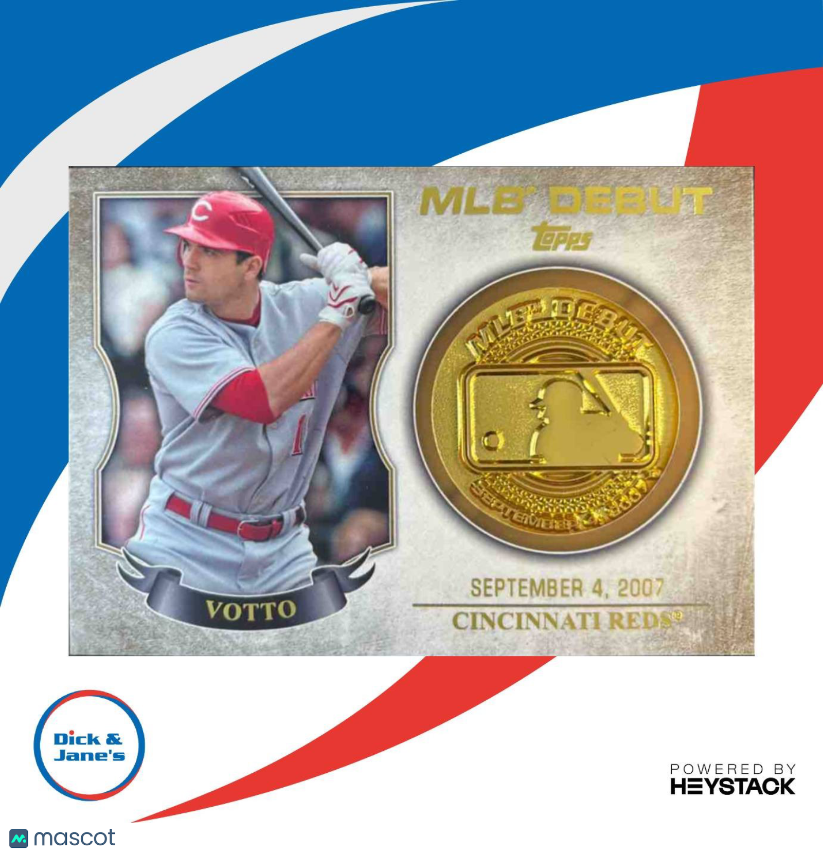 2016 Topps Joey Votto MLB Debut Medallion (Series 2) #MLBD2M-37 Cincinnati Reds - Sports Cards