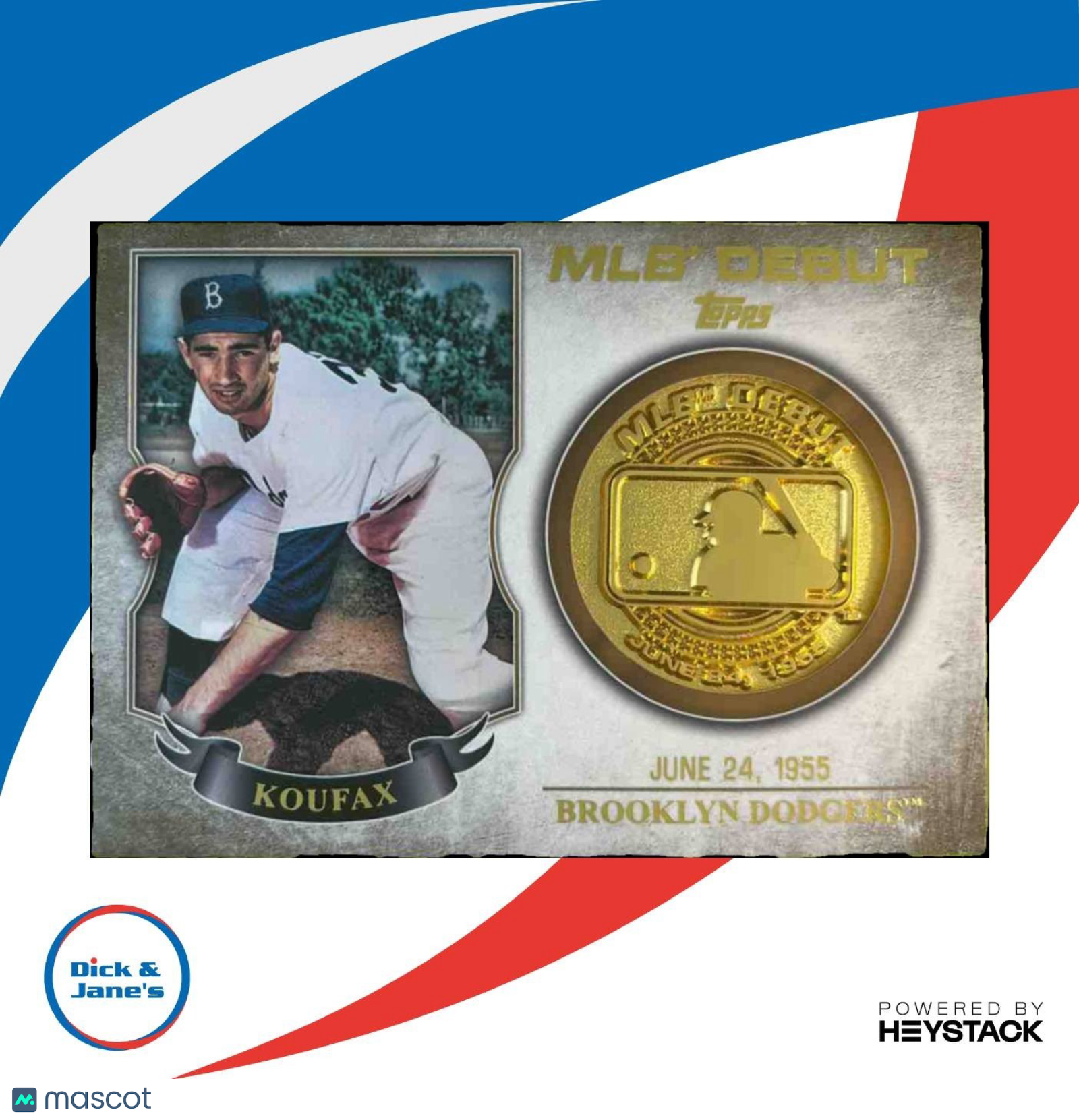2016 Topps Sandy Koufax MLB Debut Medallion Series 1 #MDM-SK Brooklyn Dodgers - Sports Cards