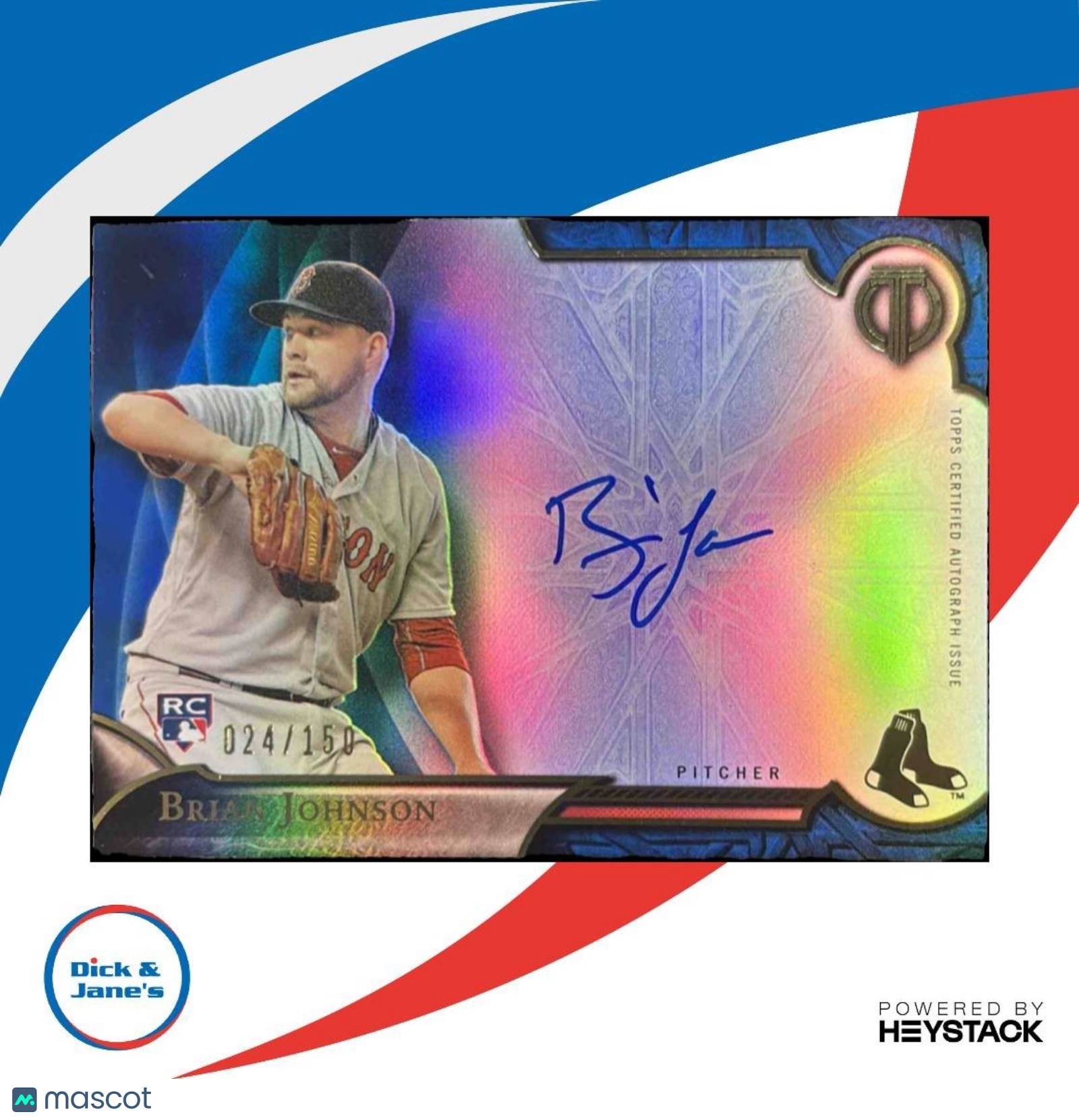 2016 Topps Tribute Brian Johnson Auto Blue /150 RC Boston Red Sox - Sports Cards
