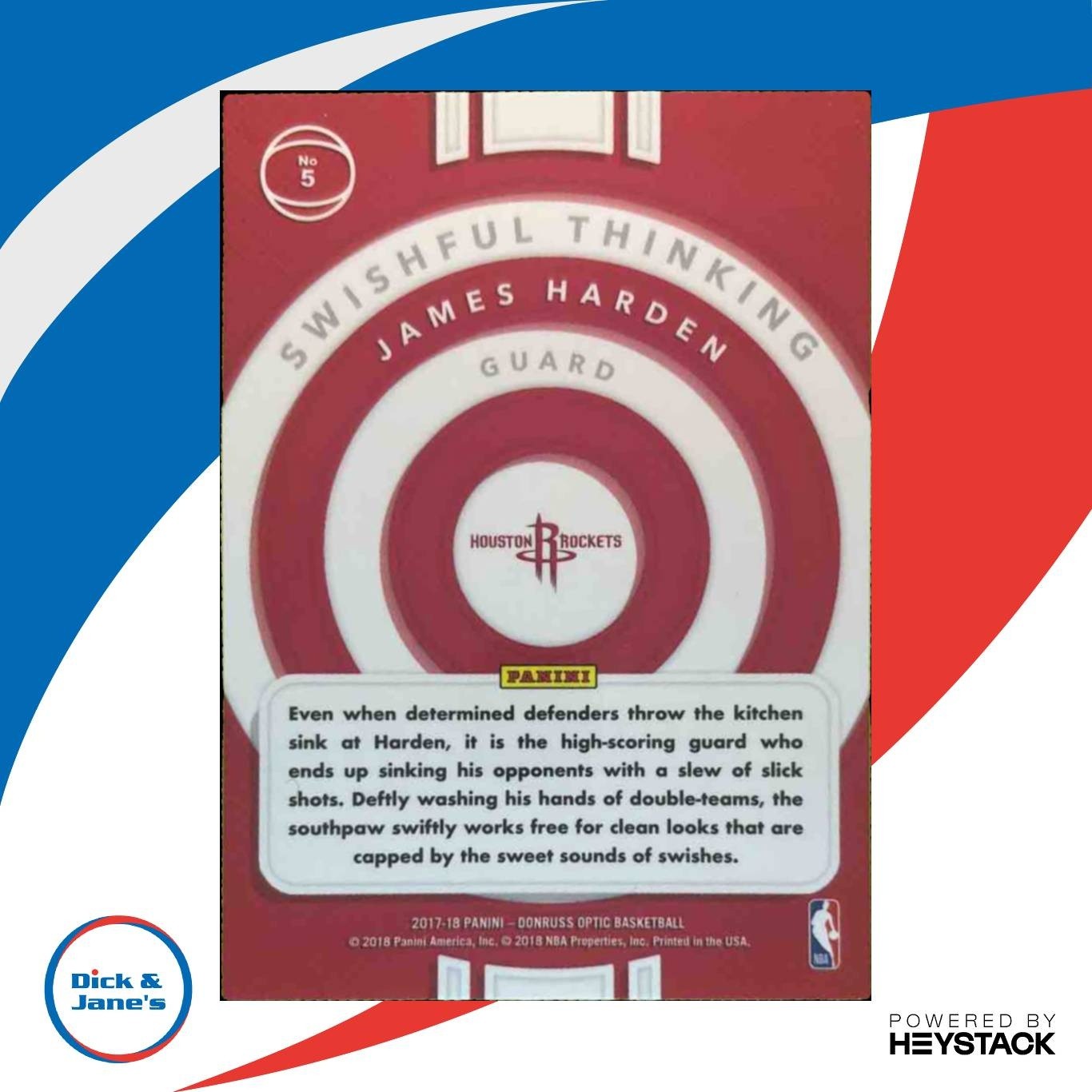 2017-18 Panini Donruss Optic James Harden Swishful Thinking #5 Houston Rockets - Sports Cards