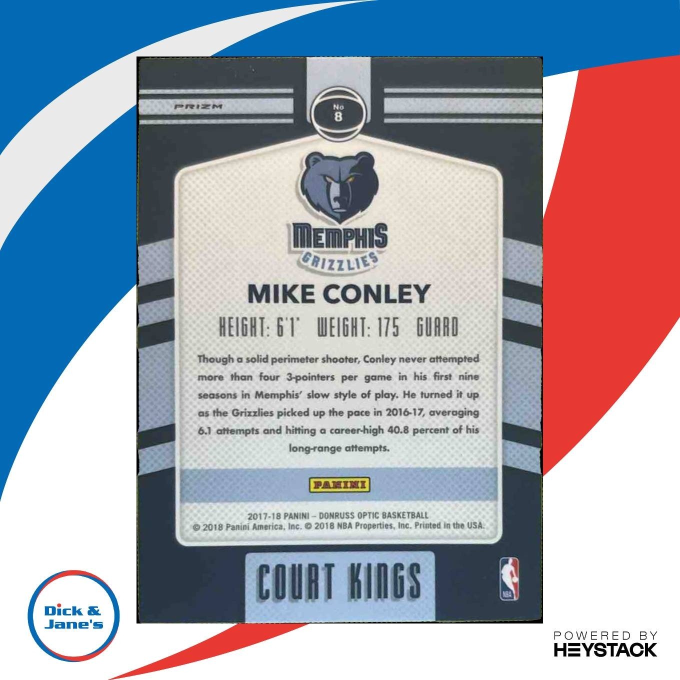 2017-18 Panini Donruss Optic Mike Conley Court Kings Holo #8 Memphis Grizzlies - Sports Cards