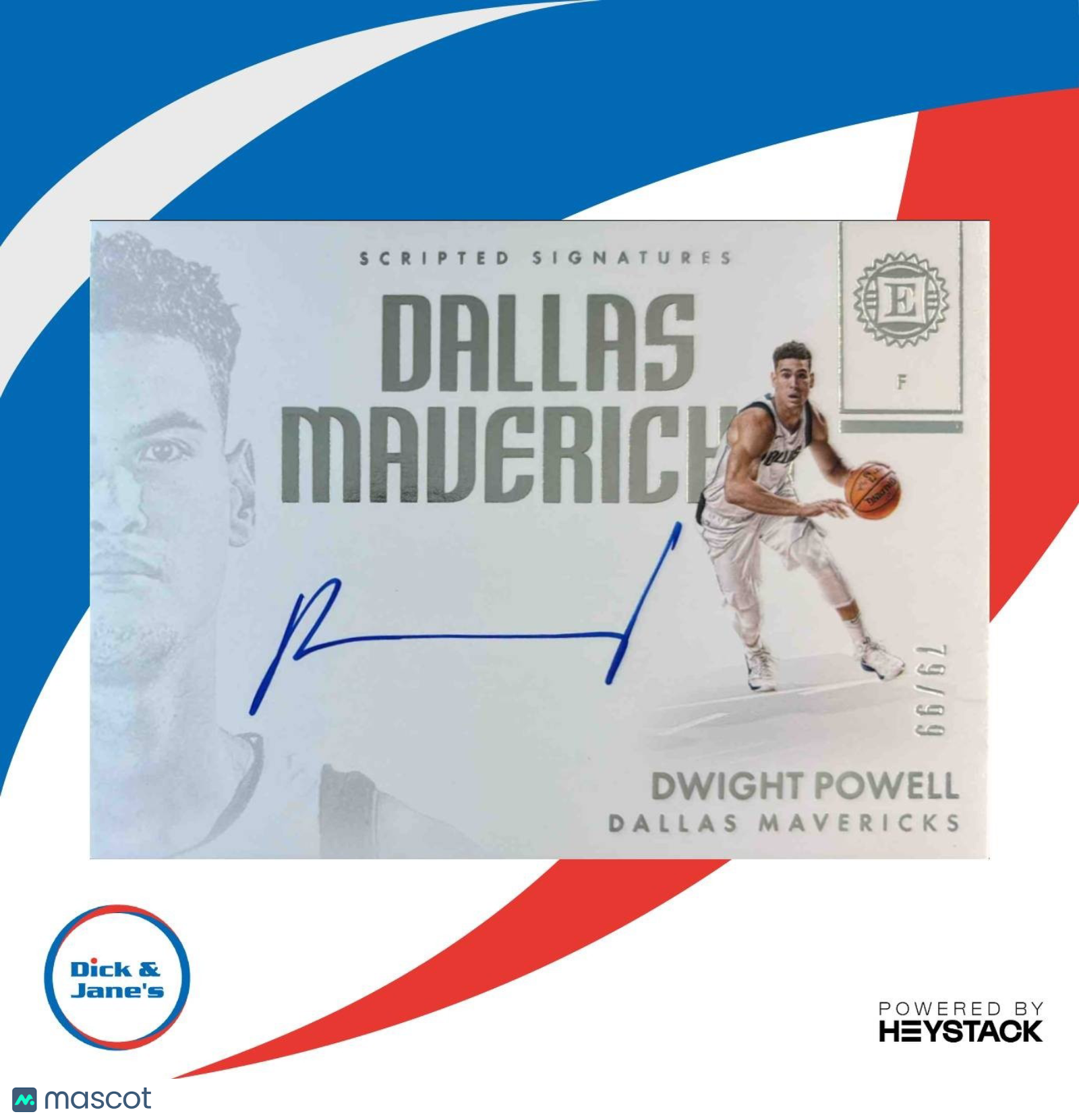 2017-18 Panini Encased Dwight Powell Scripted Signatures /99 Auto Mavericks - Sports Cards
