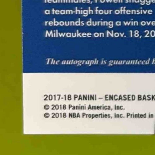 2017-18 Panini Encased Dwight Powell Scripted Signatures /99 Auto Mavericks - Sports Cards