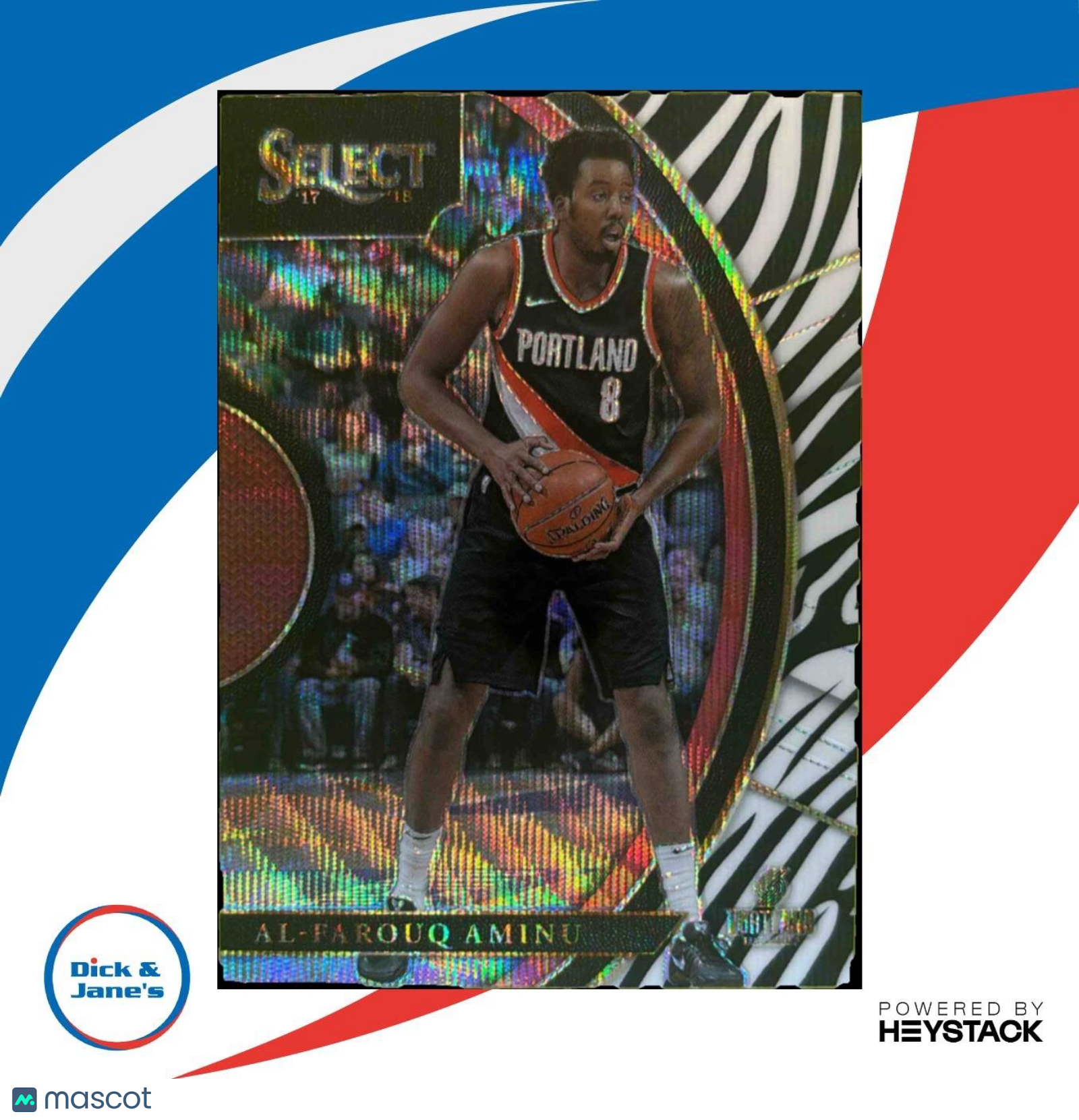 2017-18 Panini Select Al-Farouq Aminu Zebra Prizms #7 Portland Trail Blazers - Sports Cards