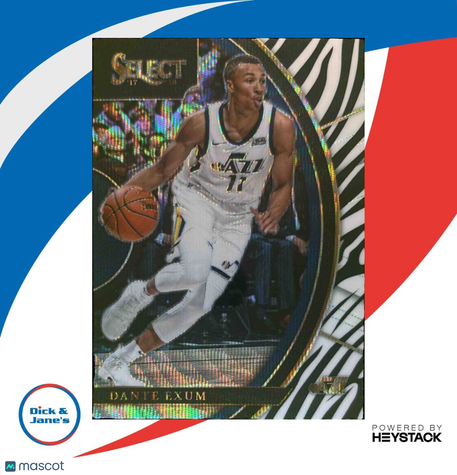 2017-18 Panini Select Dante Exum Zebra Prizms #29 Concourse Utah Jazz - Sports Cards