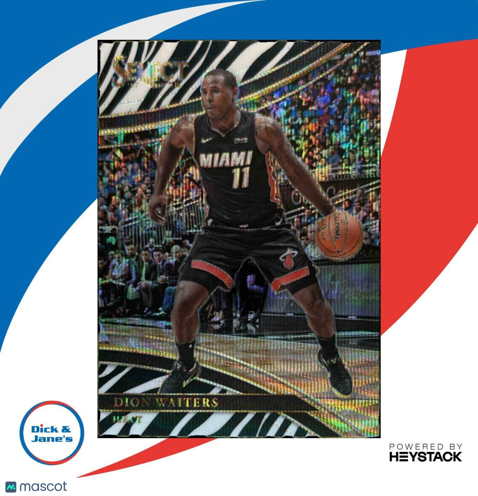 2017-18 Panini Select Dion Waiters Zebra Prizms #277 Courtside Miami Heat - Sports Cards