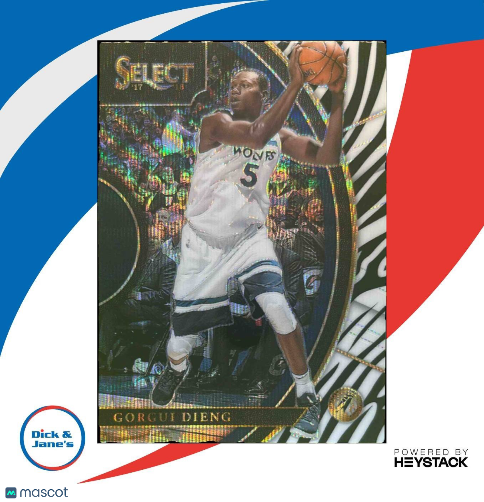 2017-18 Panini Select Gorgui Dieng Zebra Prizms #13 Minnesota Timberwolves - Sports Cards