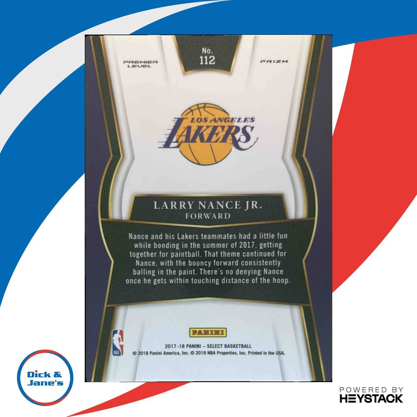 2017-18 Panini Select Larry Nance Jr. Zebra Prizms #112 Los Angeles Lakers - Sports Cards