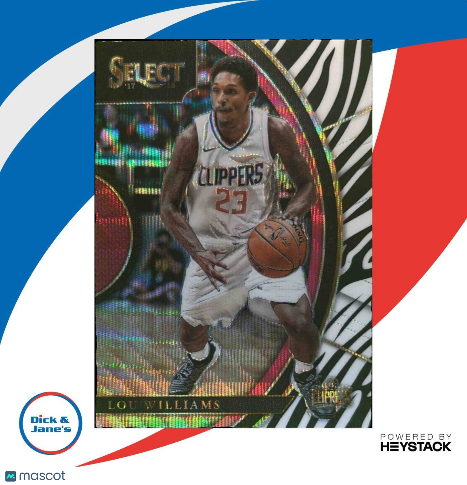2017-18 Panini Select Lou Williams Zebra Prizms #38 Los Angeles Clippers - Sports Cards
