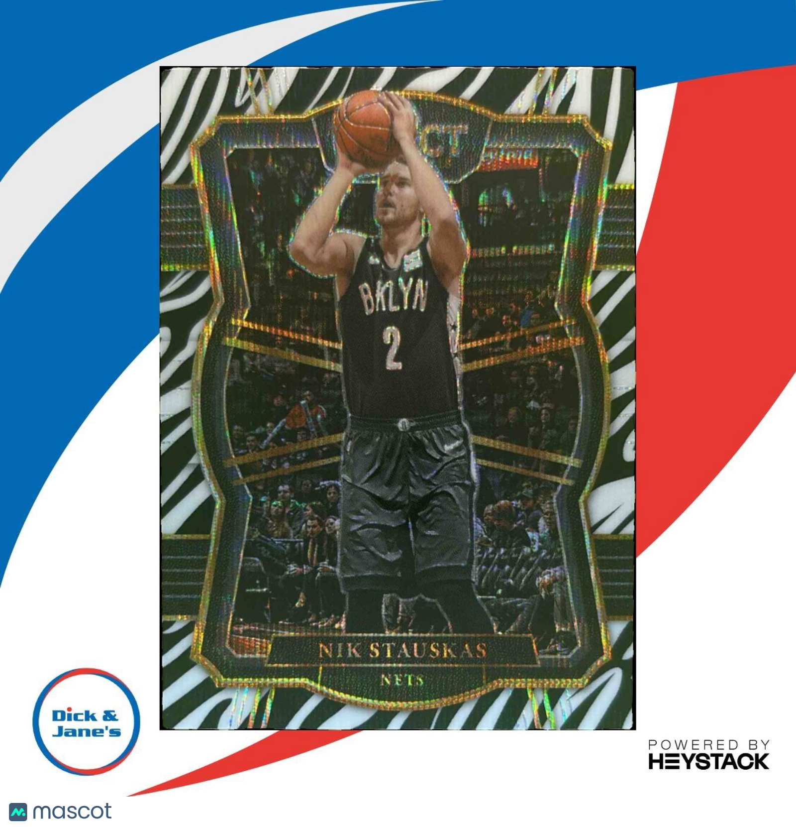 2017-18 Panini Select Nik Stauskas Zebra Prizms #104 Premier Level Brooklyn Nets - Sports Cards