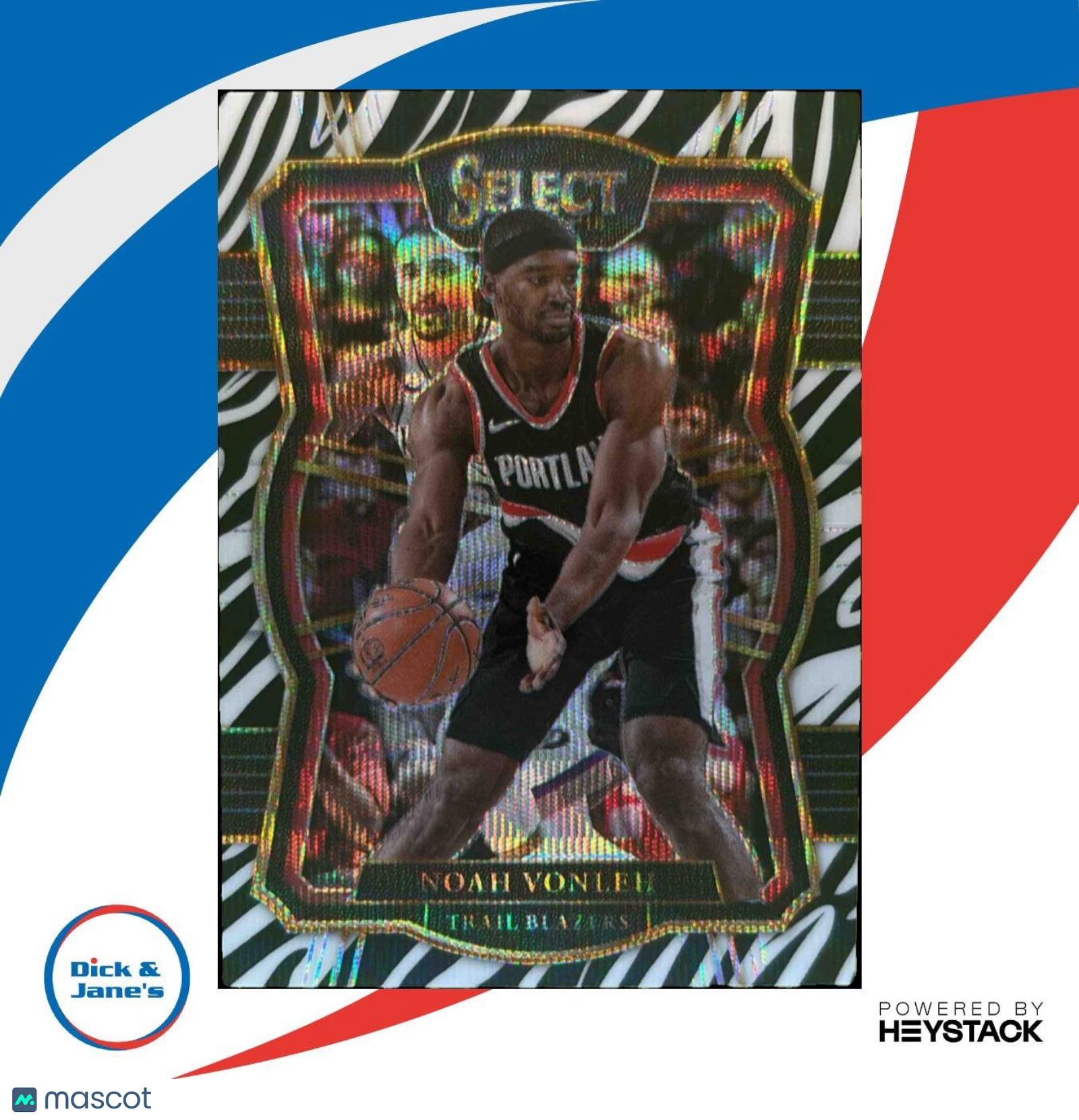 2017-18 Panini Select Noah Vonleh Zebra Prizms #114 Portland Trail Blazers - Sports Cards