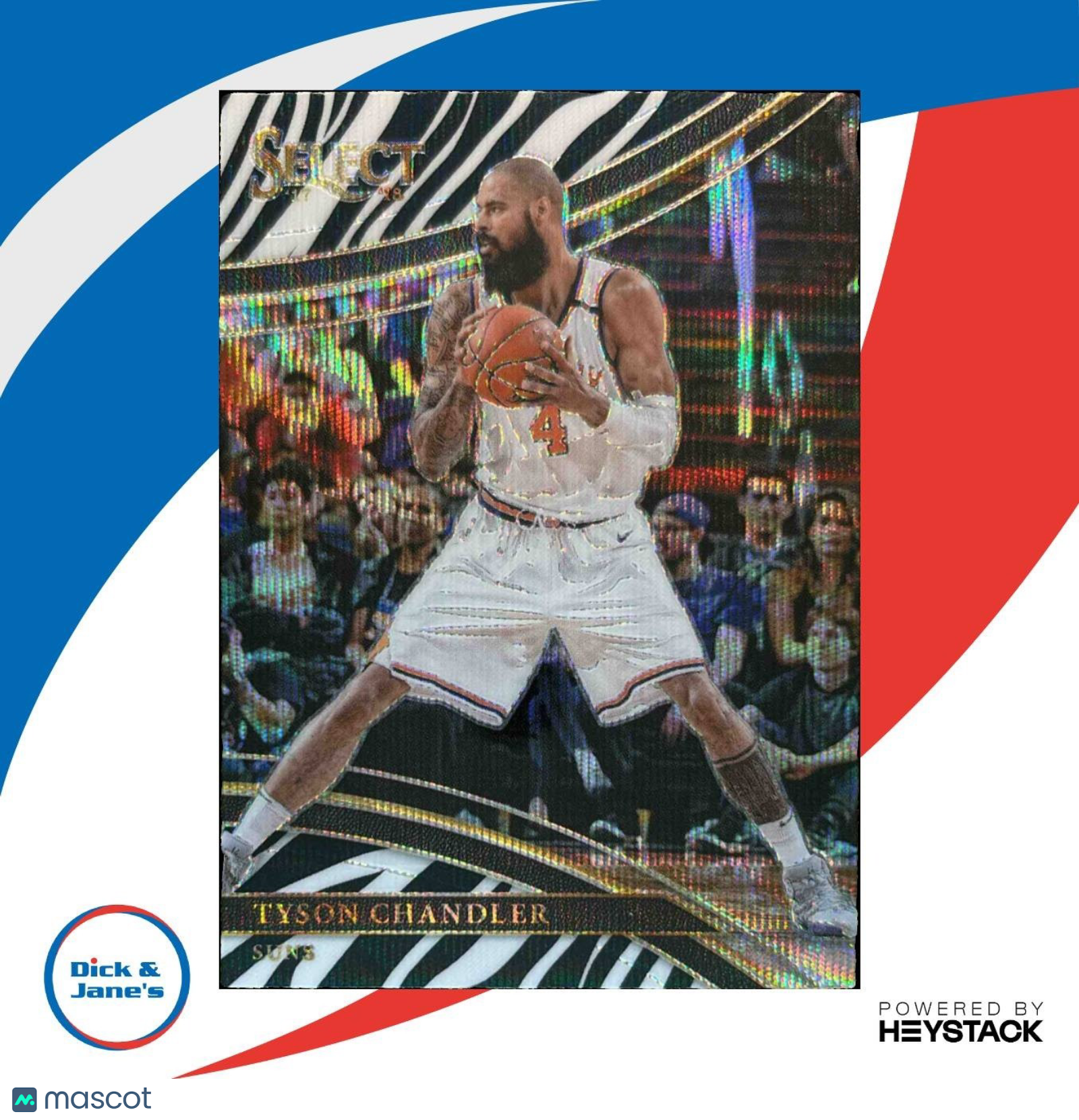 2017-18 Panini Select Tyson Chandler Zebra Prizms #264 Courtside Phoenix Suns - Sports Cards