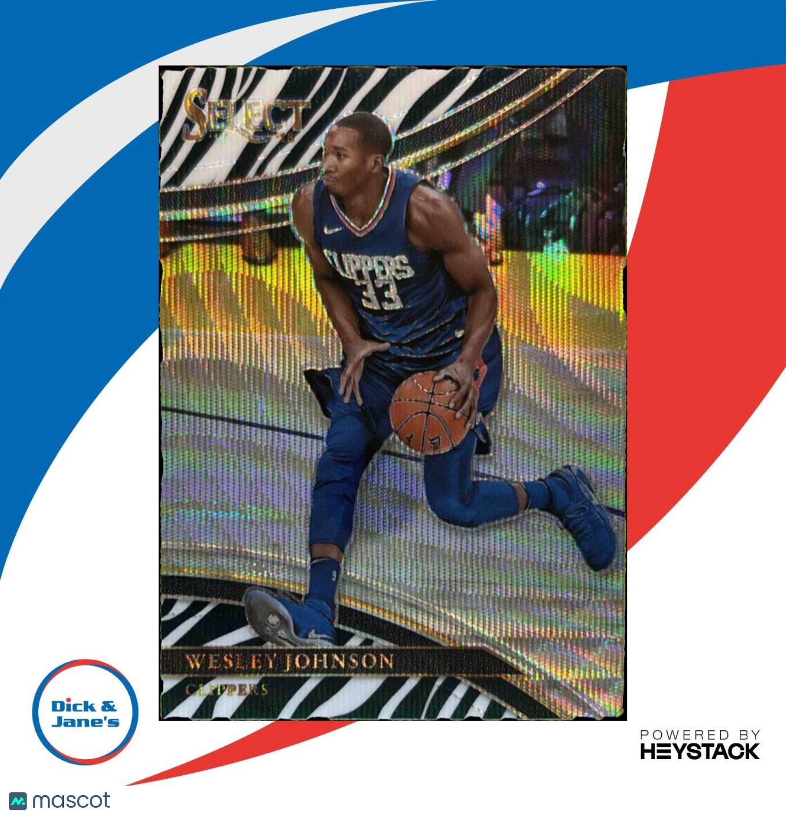 2017-18 Panini Select Wesley Johnson Zebra Prizms #254 Courtside Clippers - Sports Cards