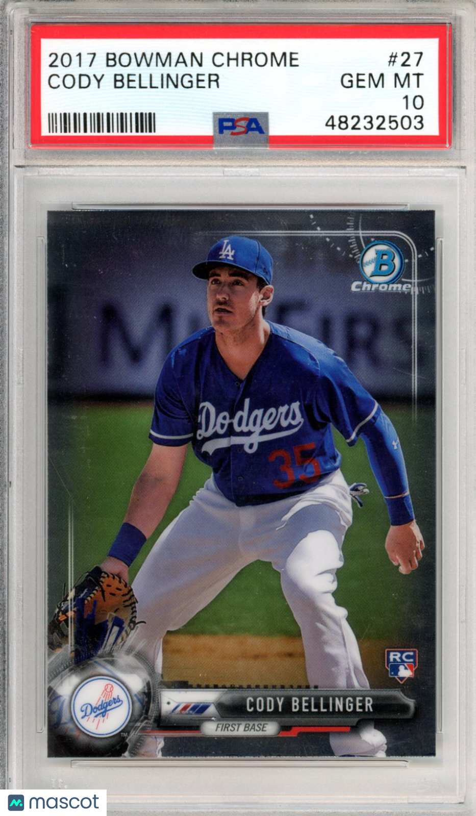 2017 Bowman Chrome Cody Bellinger Rookie #27 PSA 10 GEM MINT Los Angeles Dodgers - Graded Sports Cards