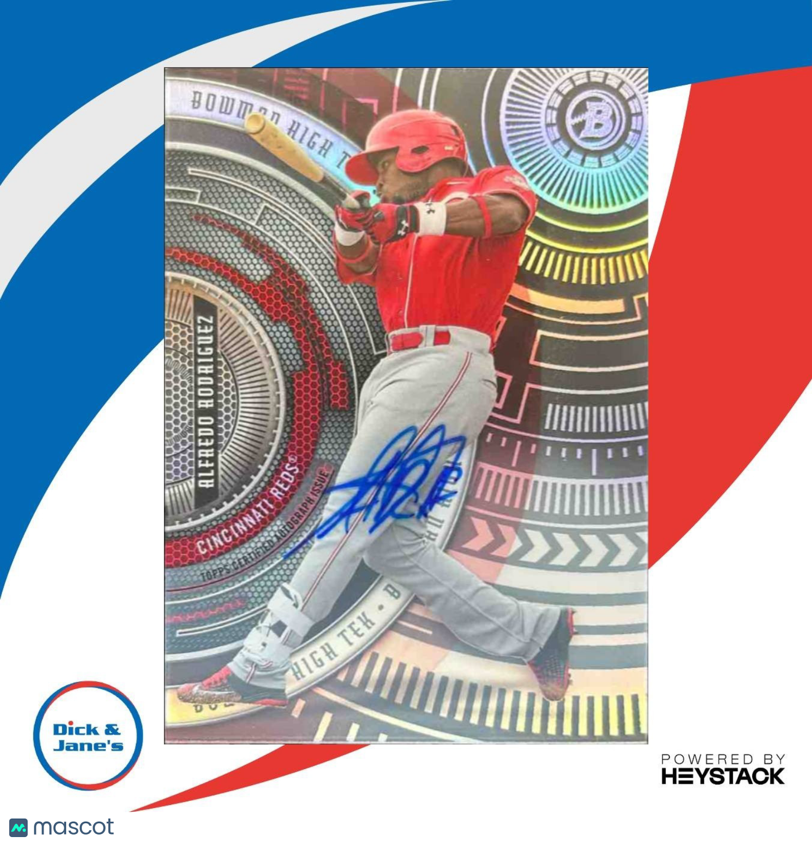 2017 Bowman High Tek Alfredo Rodriguez Auto #BHT-ARO Cincinnati Reds - Sports Cards
