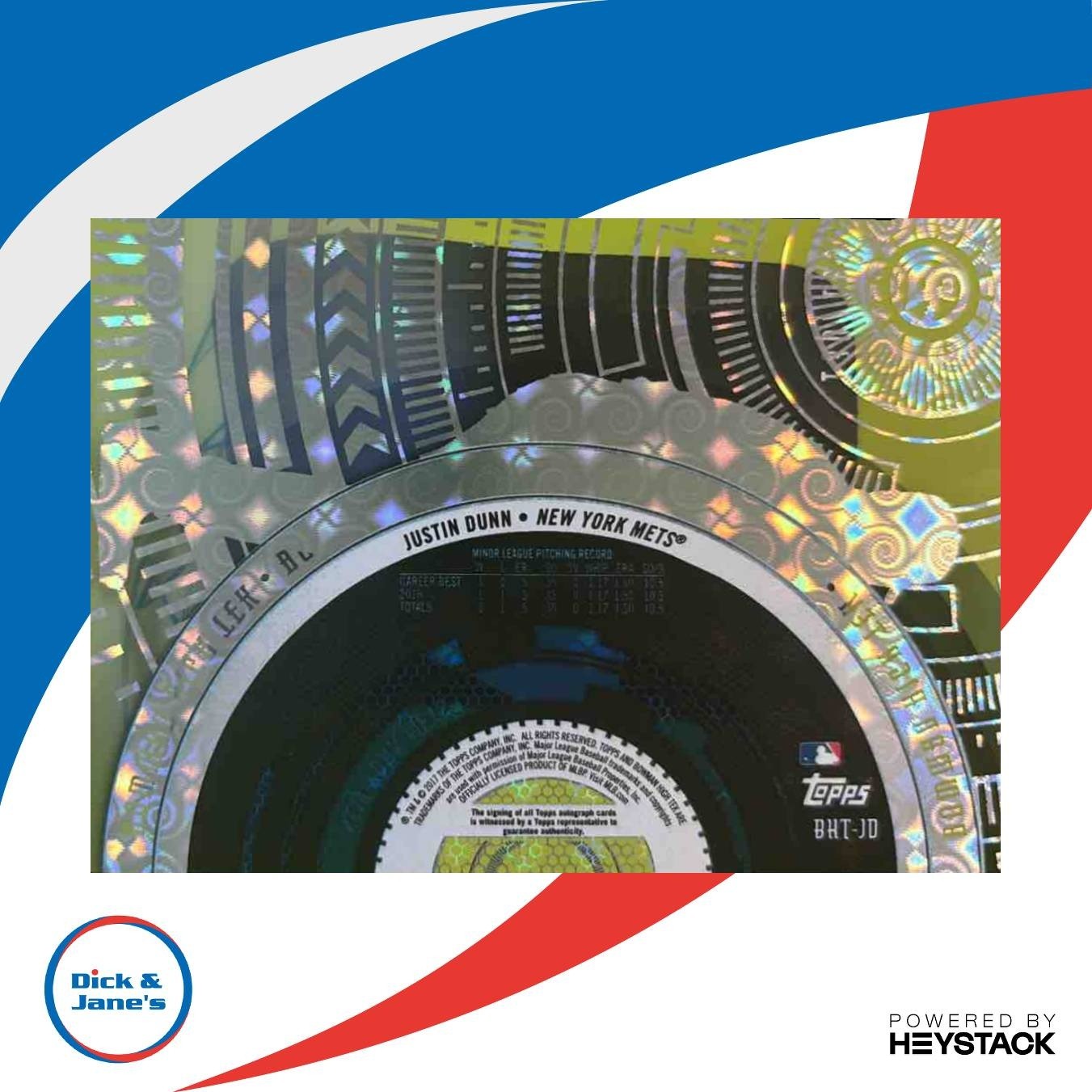 2017 Bowman High Tek Justin Dunn Pattern 4 Circuit Board #BHT-JD New York Mets - Sports Cards