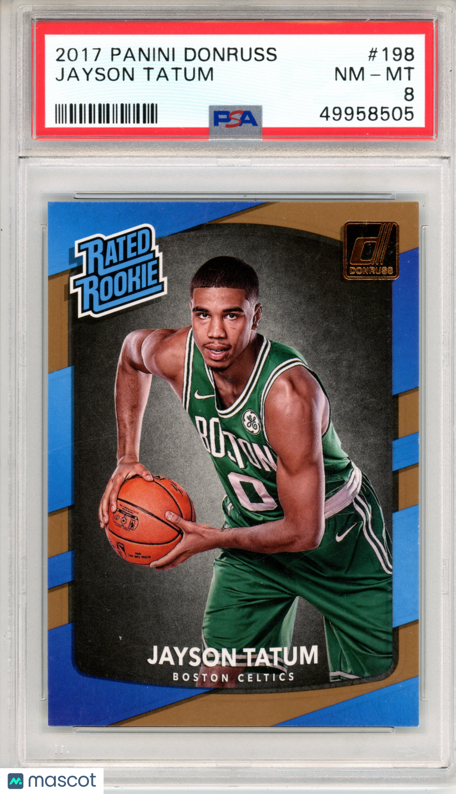 2017 Panini Donruss Jayson Tatum Rookie #198 PSA 8 Boston Celtics - Graded Sports Cards