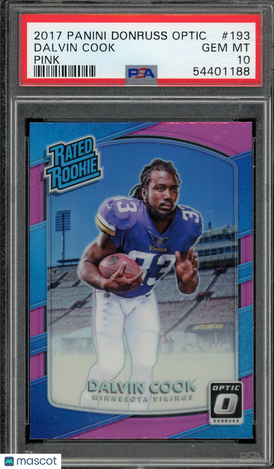2017 Panini Donruss Optic Dalvin Cook Pink Rated Rookie #193 PSA 10 GEM MINT - Graded Sports Cards