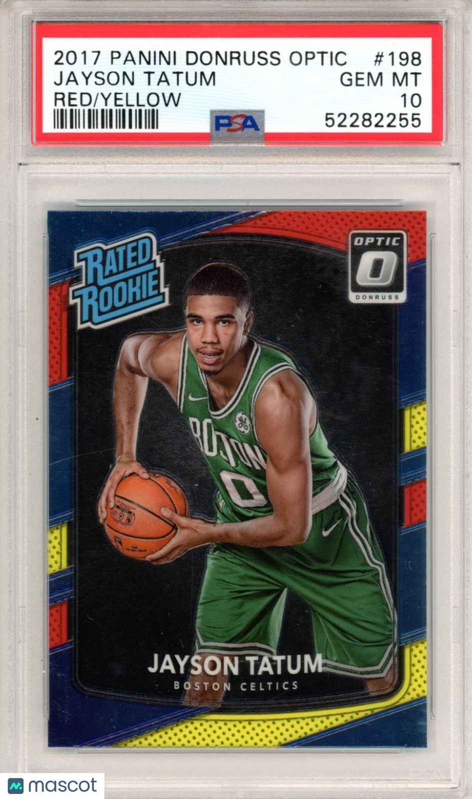 2017 Panini Donruss Optic Jayson Tatum Red Yellow #198 PSA 10 - Graded Sports Cards
