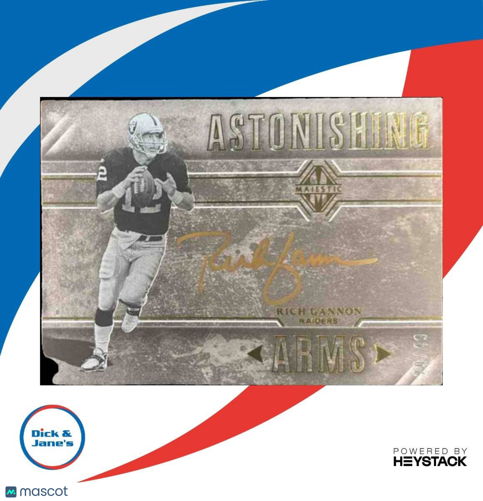 2017 Panini Majestic Rich Gannon Astonishing Arms /49 Auto Oakland Raiders - Sports Cards