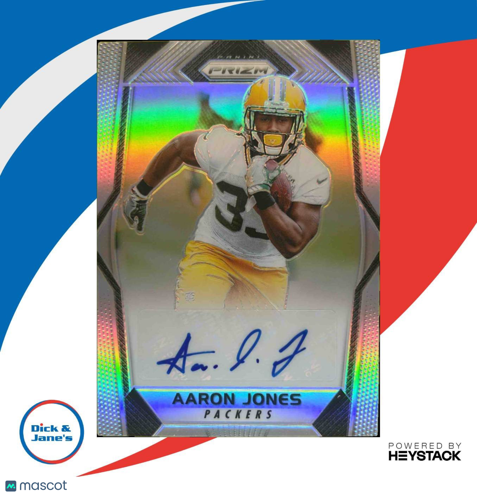 2017 Panini Prizm Aaron Jones Rookie Auto #RA-AJN RC Green Bay Packers - Sports Cards