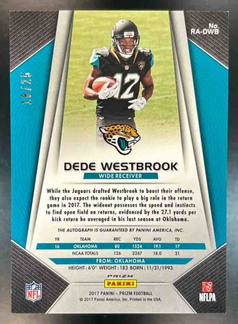 2017 Panini Prizm Dede Westbrook Rookie Auto Camo /25 RC Jacksonville Jaguars - Sports Cards
