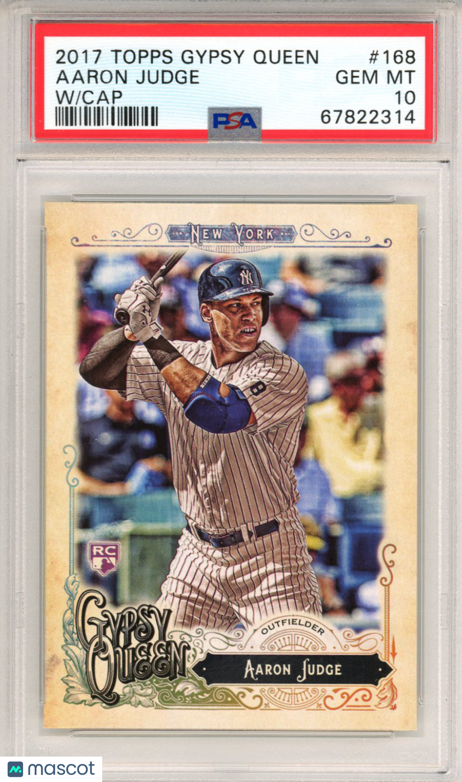 2017 Topps Gypsy Queen Aaron Judge W Cap #168 PSA 10 - Graded Sports Cards