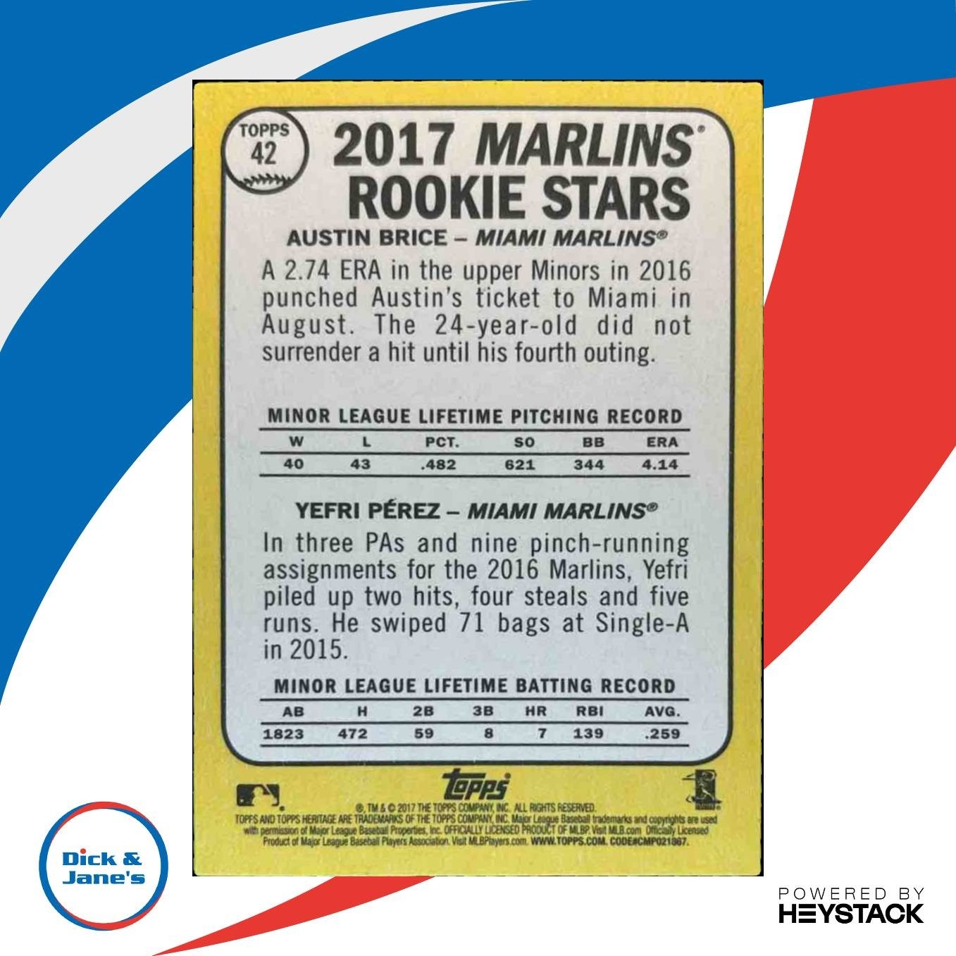 2017 Topps Heritage Arodys Vizcaino #42 Atlanta Braves - Sports Cards