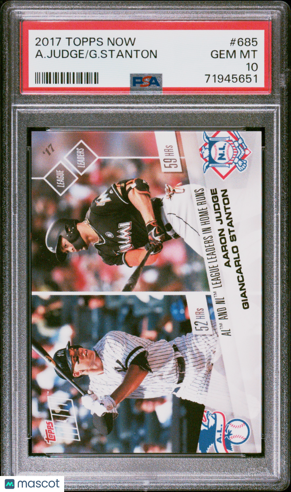2017 Topps Now G. Stanton A. Judge #685 PSA 10 - Graded Sports Cards