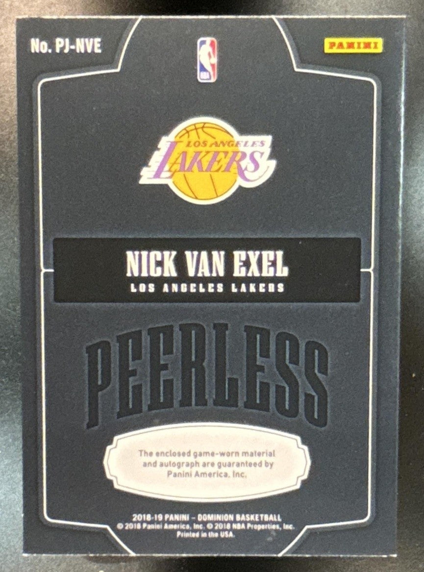 2018-19 Panini Dominion Nick Van Exel Peerless Jersey Auto /49 Lakers - Sports Cards