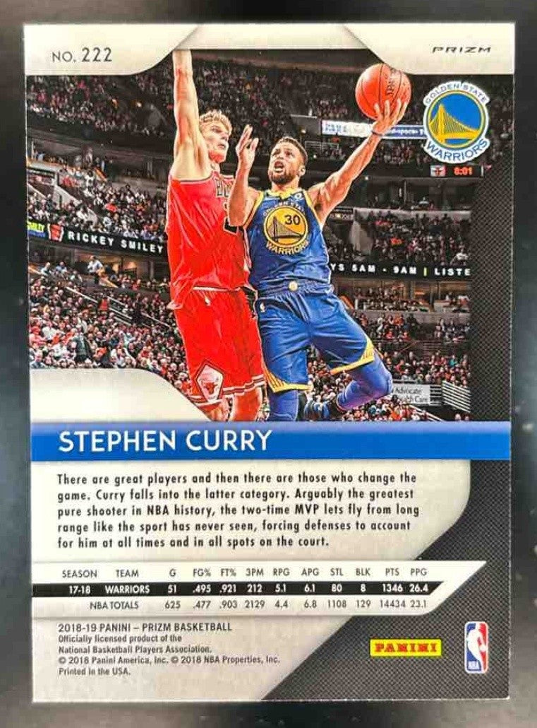 2018-19 Panini Prizm Stephen Curry Red White and Blue #222 Golden State Warriors - Sports Cards