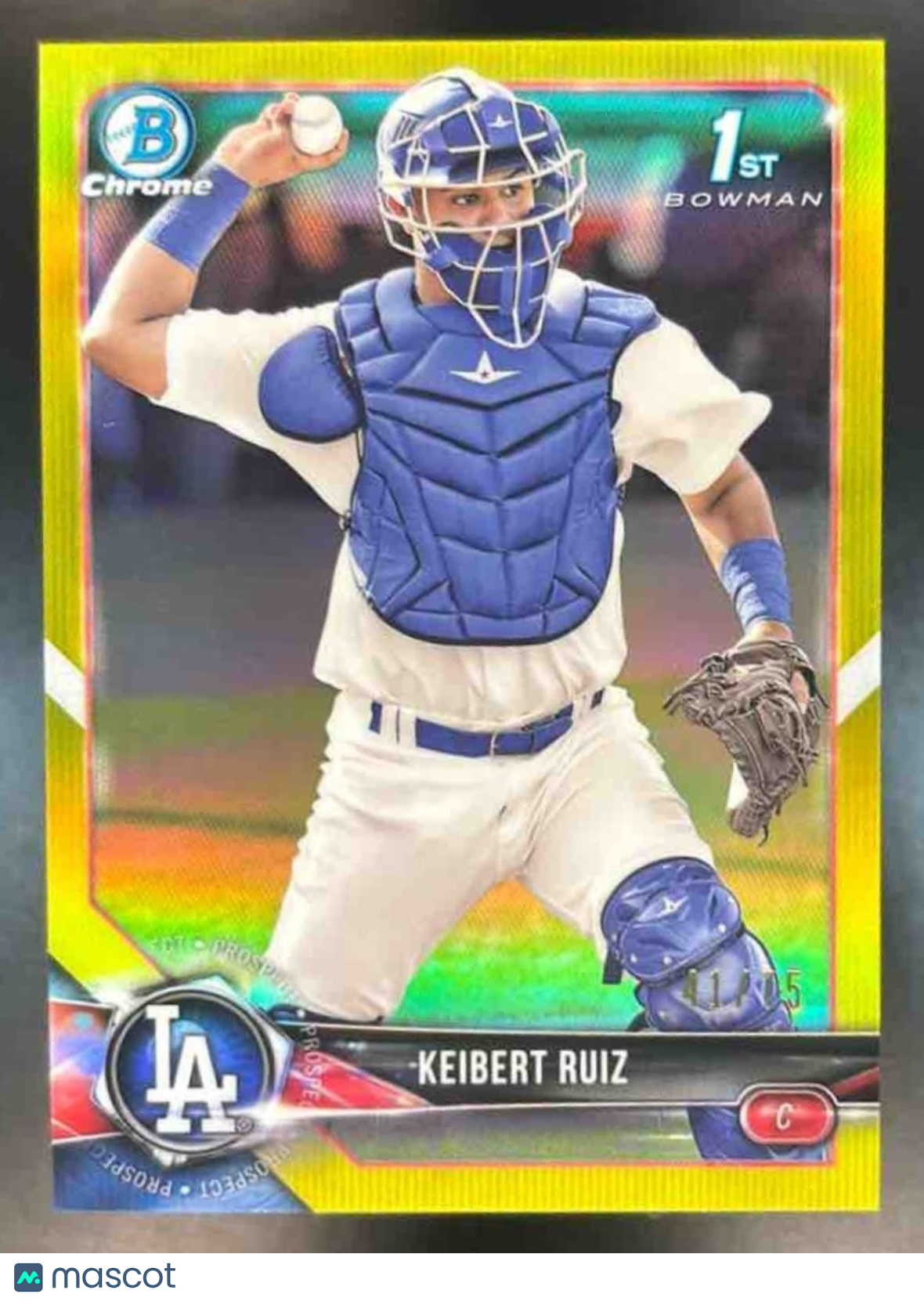 2018 Bowman Keibert Ruiz Chrome Prospects Yellow /75 #BCP79 Los Angeles Dodgers - Sports Cards
