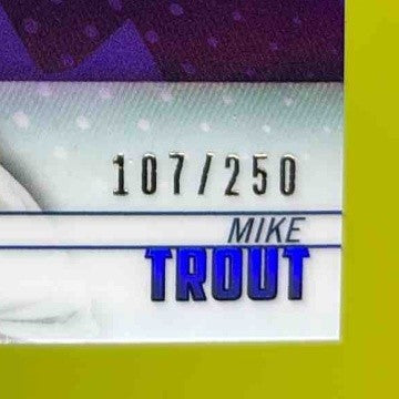 2018 Bowman’s Best Mike Trout Purple 107/250 #65 Los Angeles Angels - Sports Cards