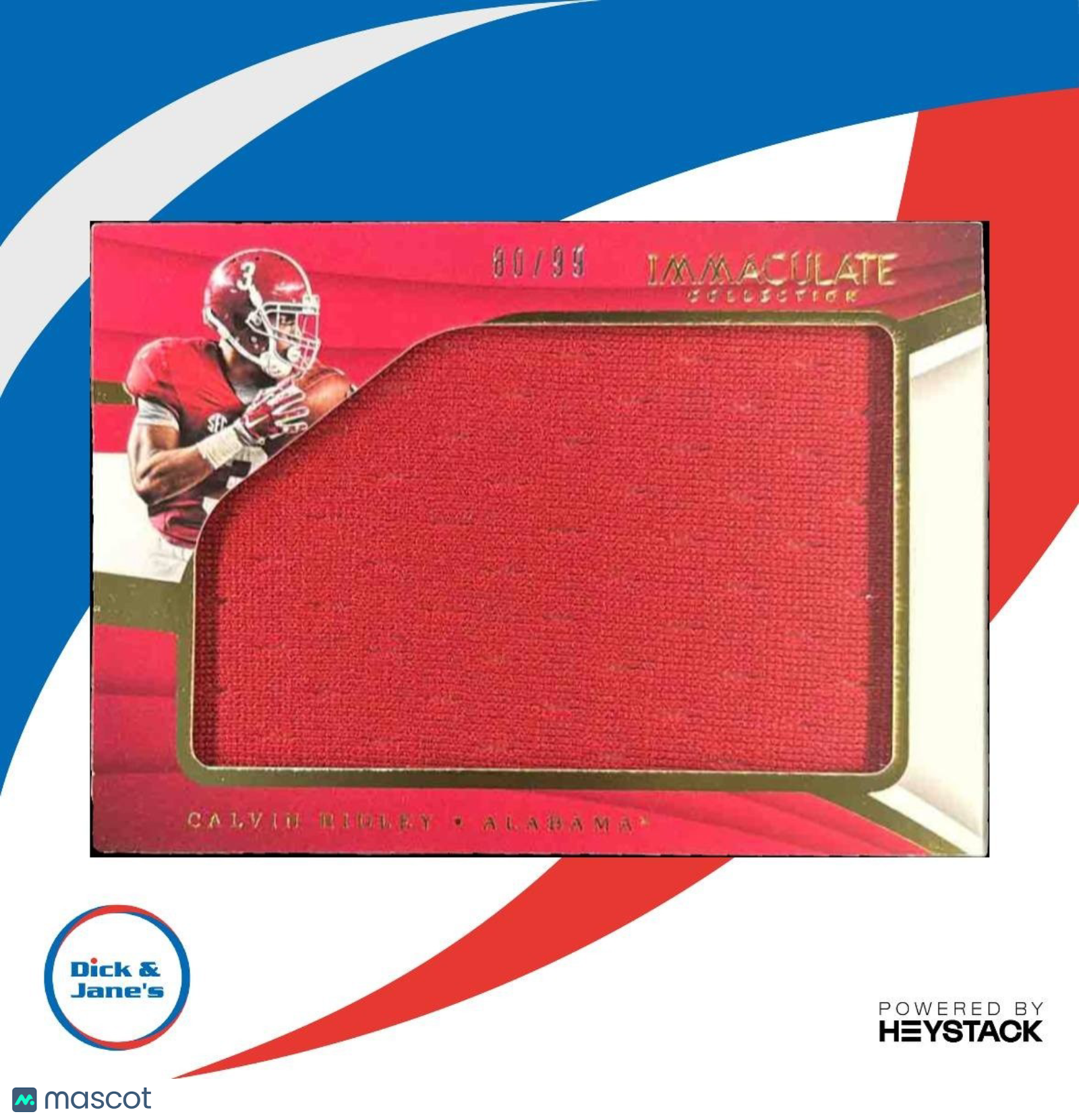 2018 Immaculate Collection Collegiate Calvin Ridley Jumbo /99 #7 RC Crimson Tide - Sports Cards