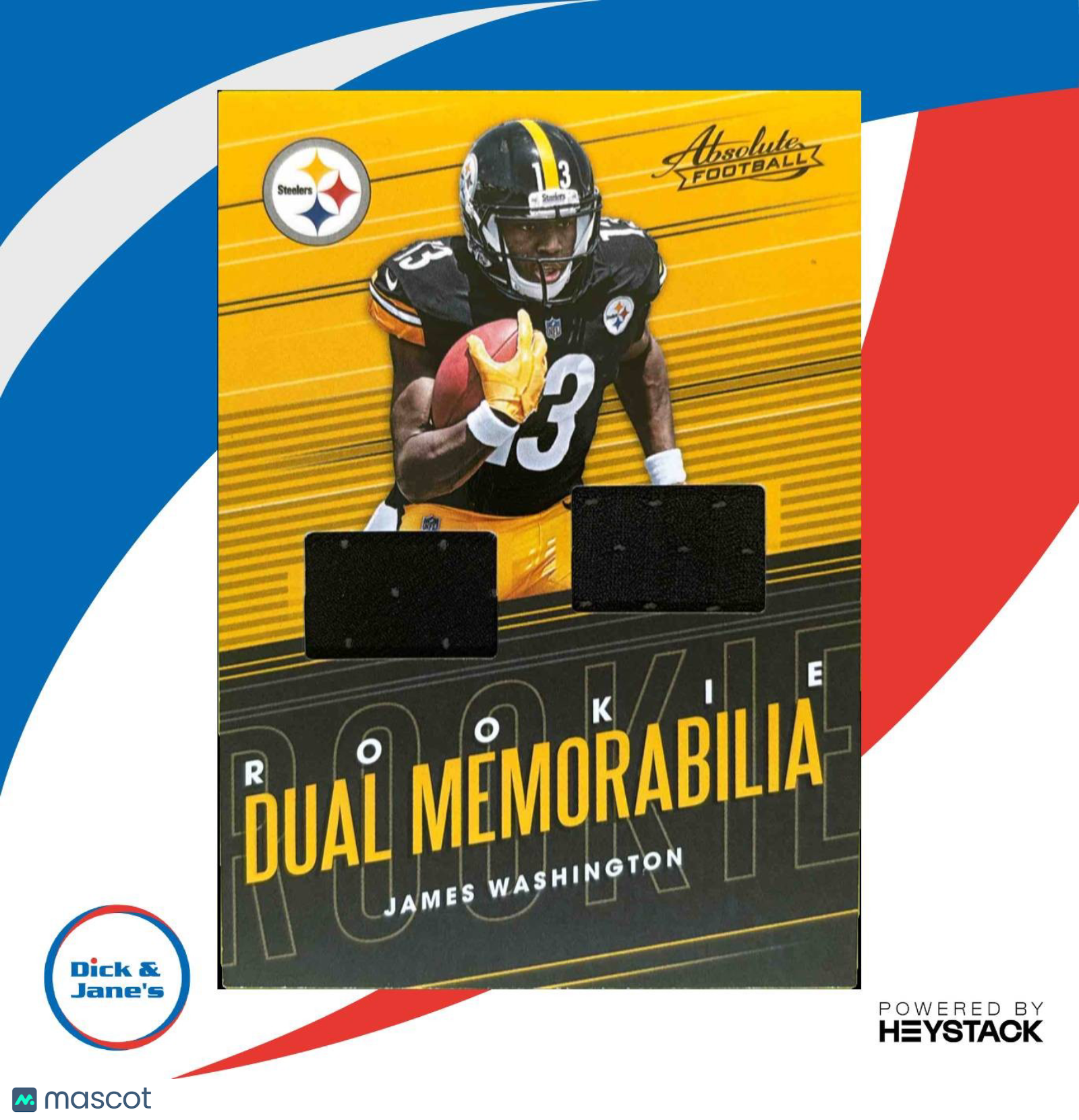 2018 Panini Absolute James Washington TE Rookie Memorabilia Pittsburgh Steelers - Sports Cards
