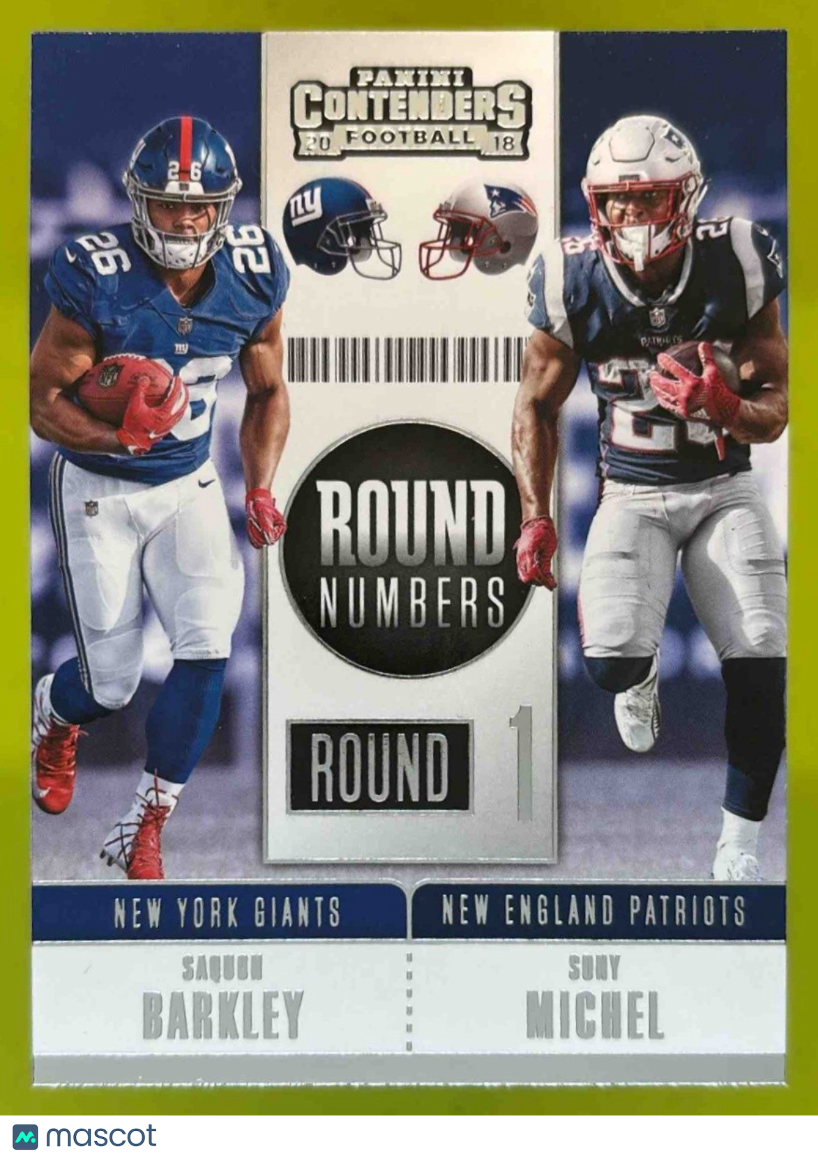 2018 Panini Contenders Saquon Barkley Sony Michel Round Numbers - Sports Cards
