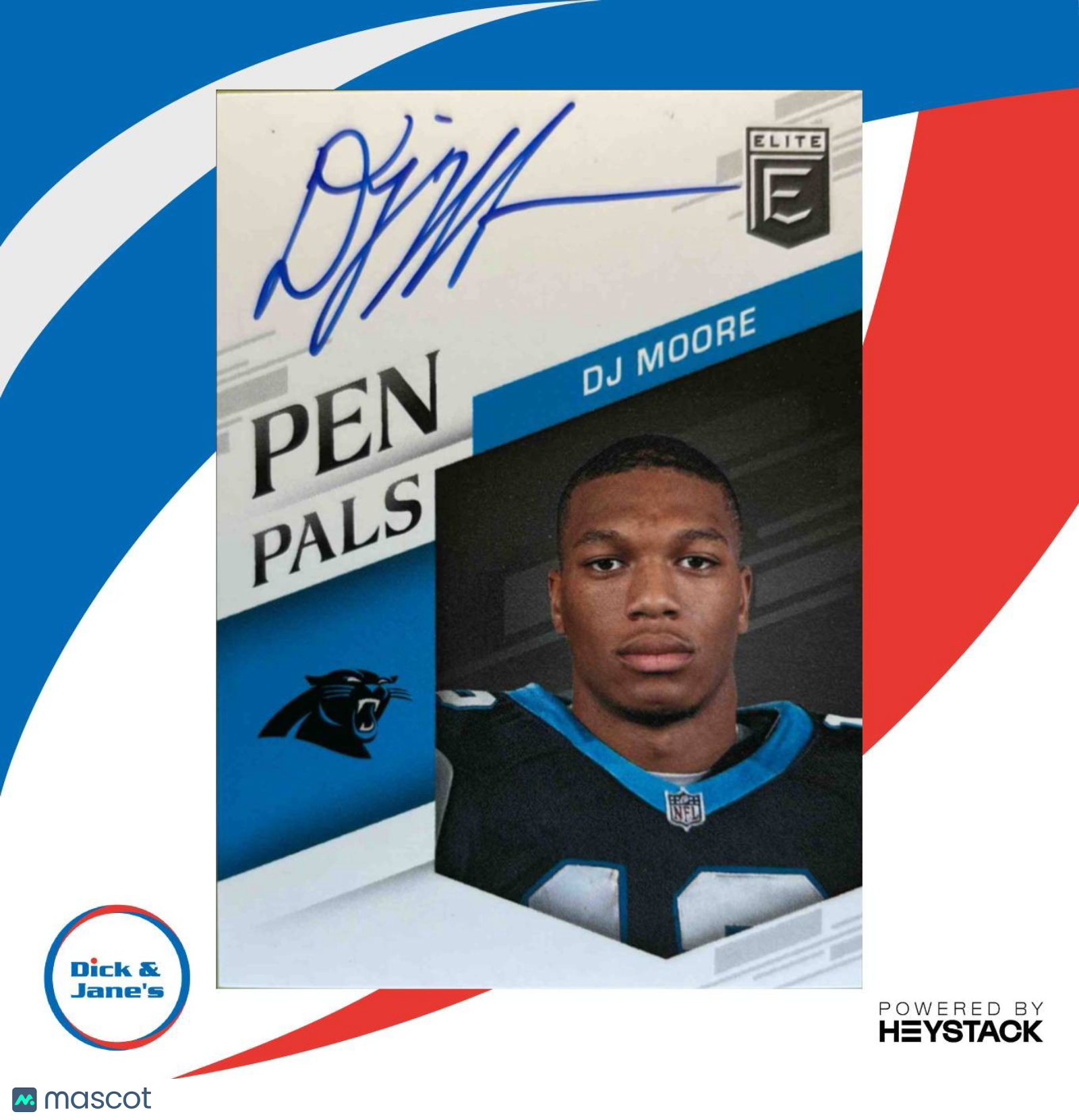 2018 Panini Donruss Elite DJ Moore Pen Pals #PP-DJM RC Auto Carolina Panthers - Sports Cards