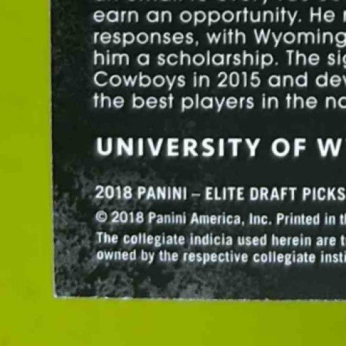2018 Panini Elite Draft Picks Josh Allen #103 RC Buffalo Bills Wyoming Cowboys - Sports Cards