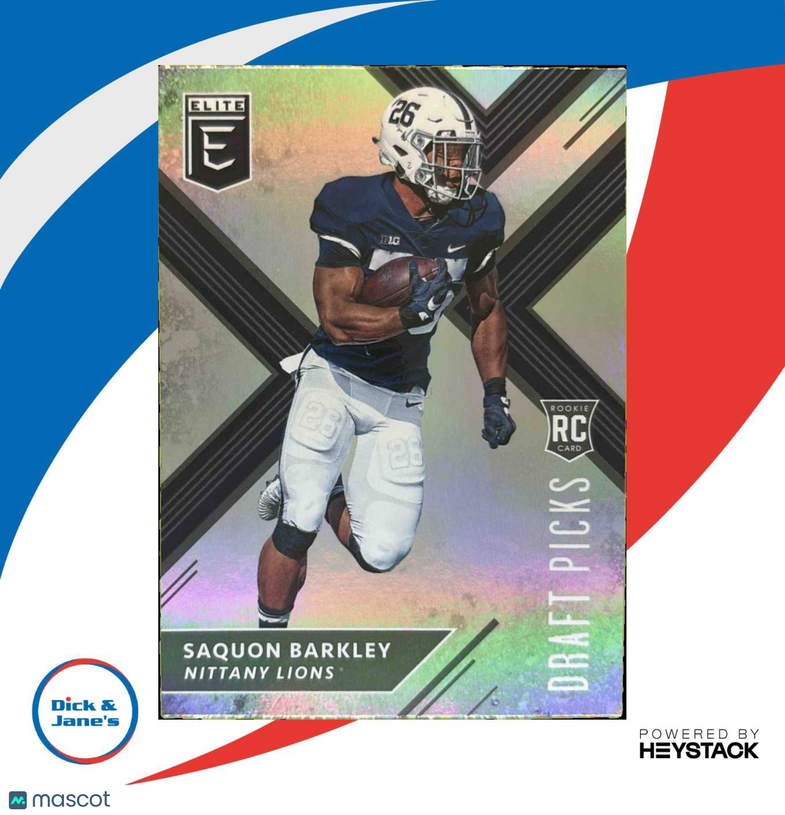 2018 Panini Elite Draft Picks Saquon Barkley 105 RC Penn State Nittany Lions BLK - Sports Cards