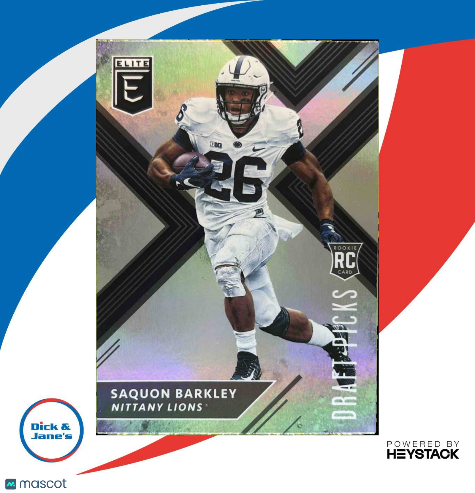 2018 Panini Elite Draft Picks Saquon Barkley 105 RC Penn State Nittany Lions WHT - Sports Cards