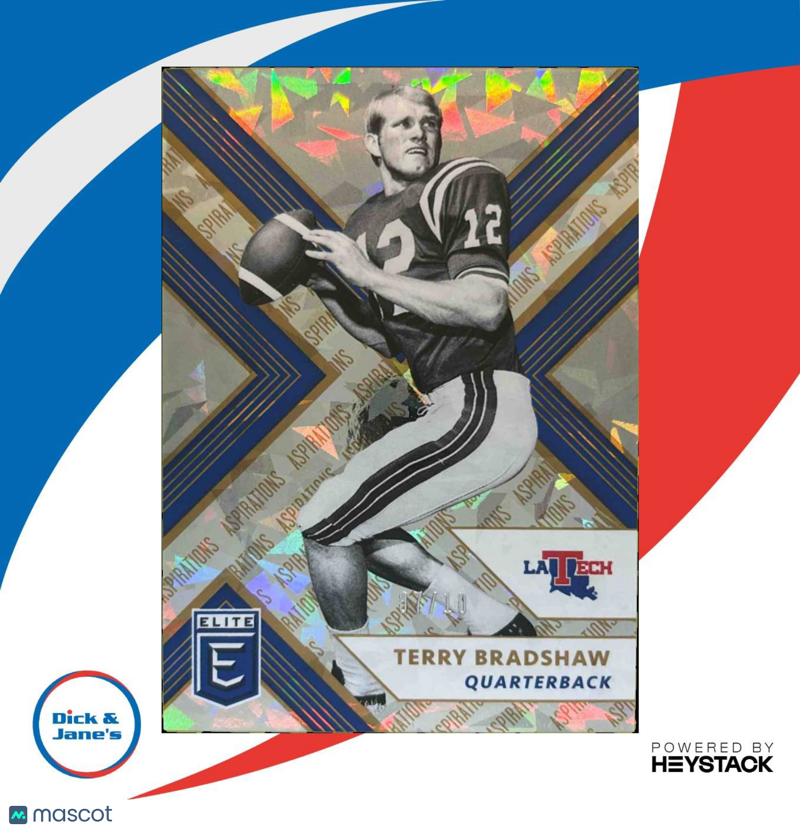 2018 Panini Elite Draft Picks Terry Bradshaw Status Die Cut Gold /10 91 Steelers - Sports Cards