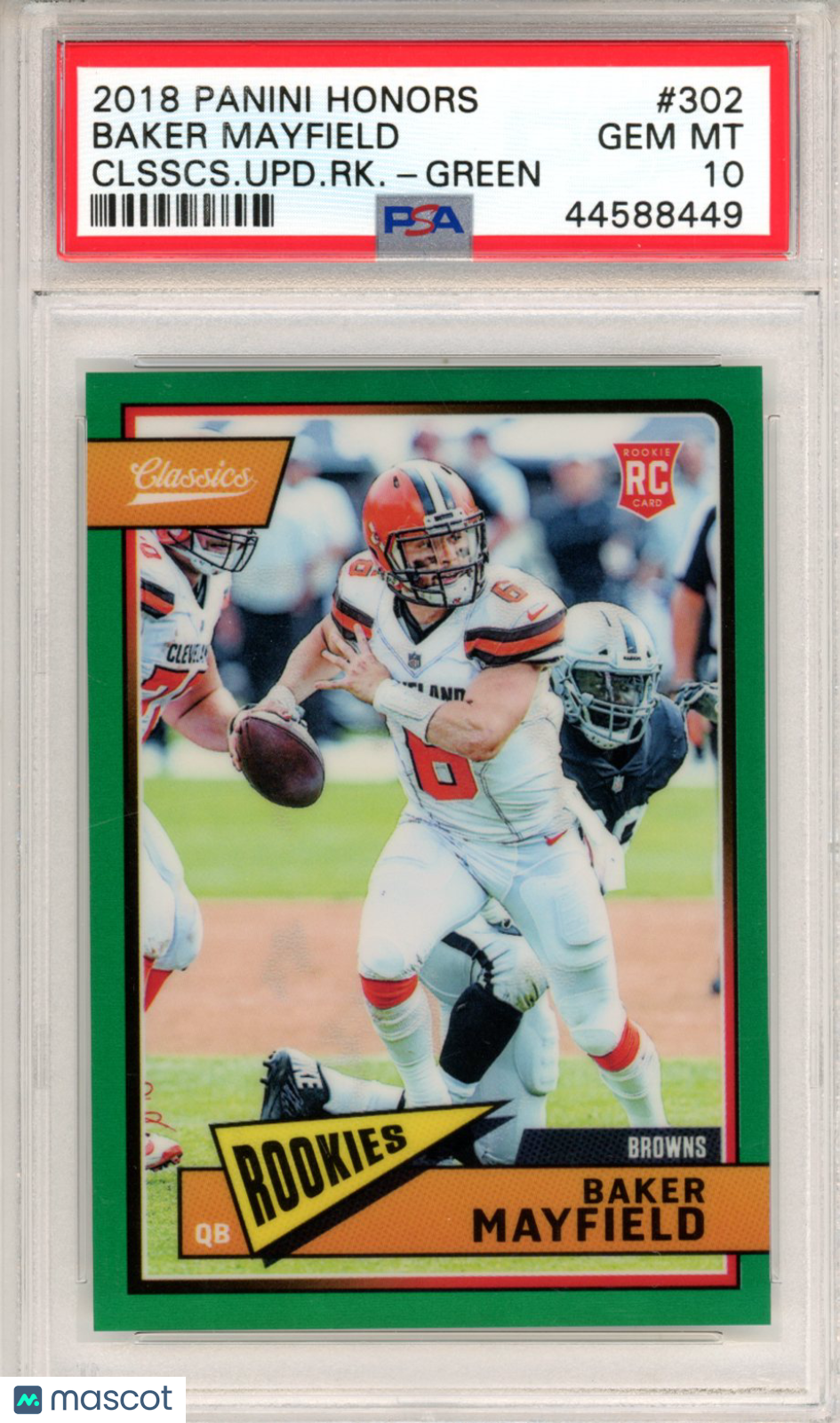 2018 Panini Honors Classics Update Rookies Baker Mayfield Green #302 PSA 10 /75 - Graded Sports Cards