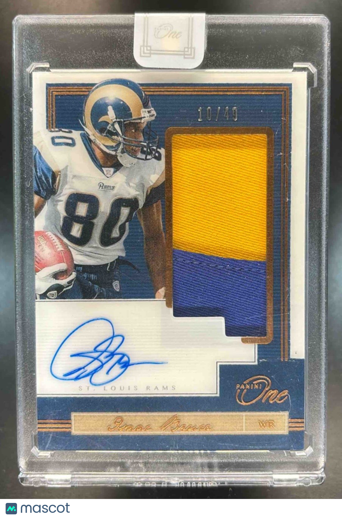 2018 Panini One Isaac Bruce Patch Auto Bronze /49 #125 St. Louis Rams - Sports Cards