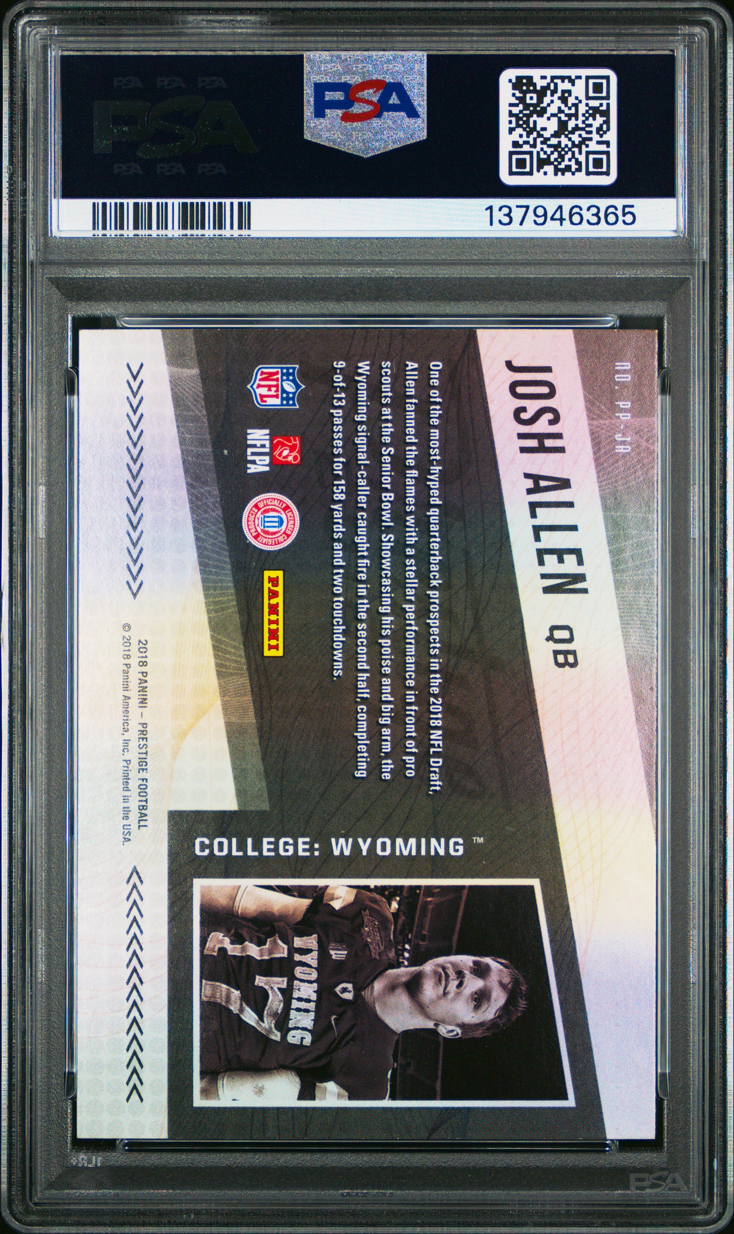 2018 Panini Prestige NFL Passport Josh Allen #PPJA PSA 9 MINT Buffalo Bills - Graded Sports Cards