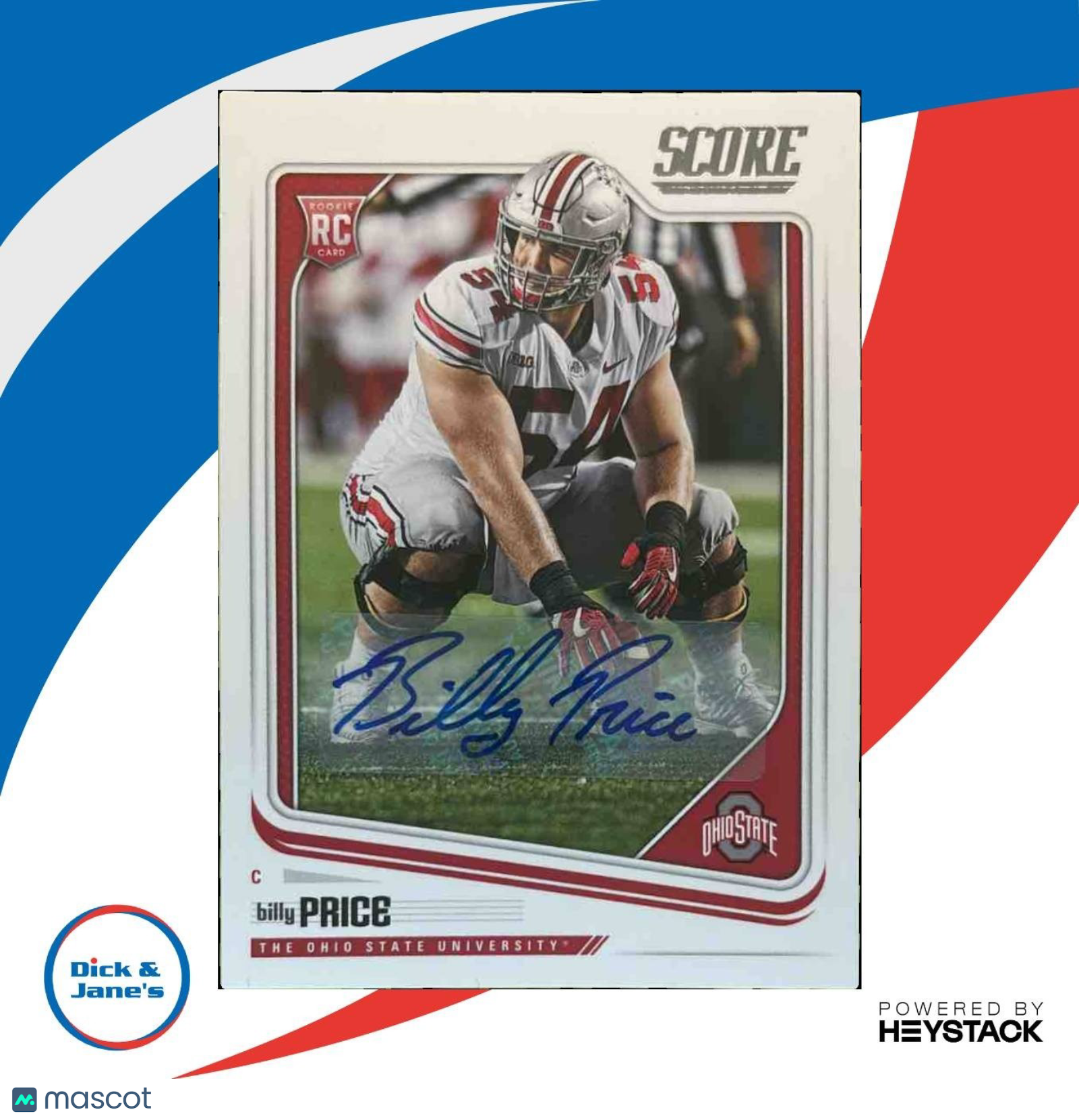 2018 Panini Score Billy Price Rookie Auto #422 RC Ohio State Buckeyes - Sports Cards